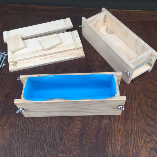 plywood soap mould box - custom made - one with silicone liner