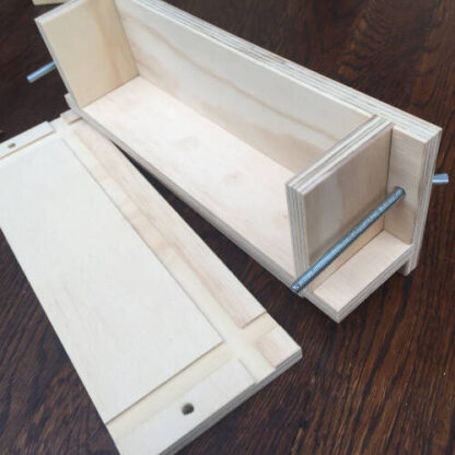 plywood soap mould box - custom made showing parts